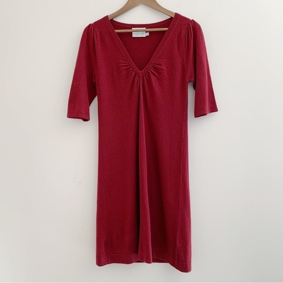 Michael Stars Dresses & Skirts - Michael Stars Wool Cashmere Sweater Dress One Size Red V Neck